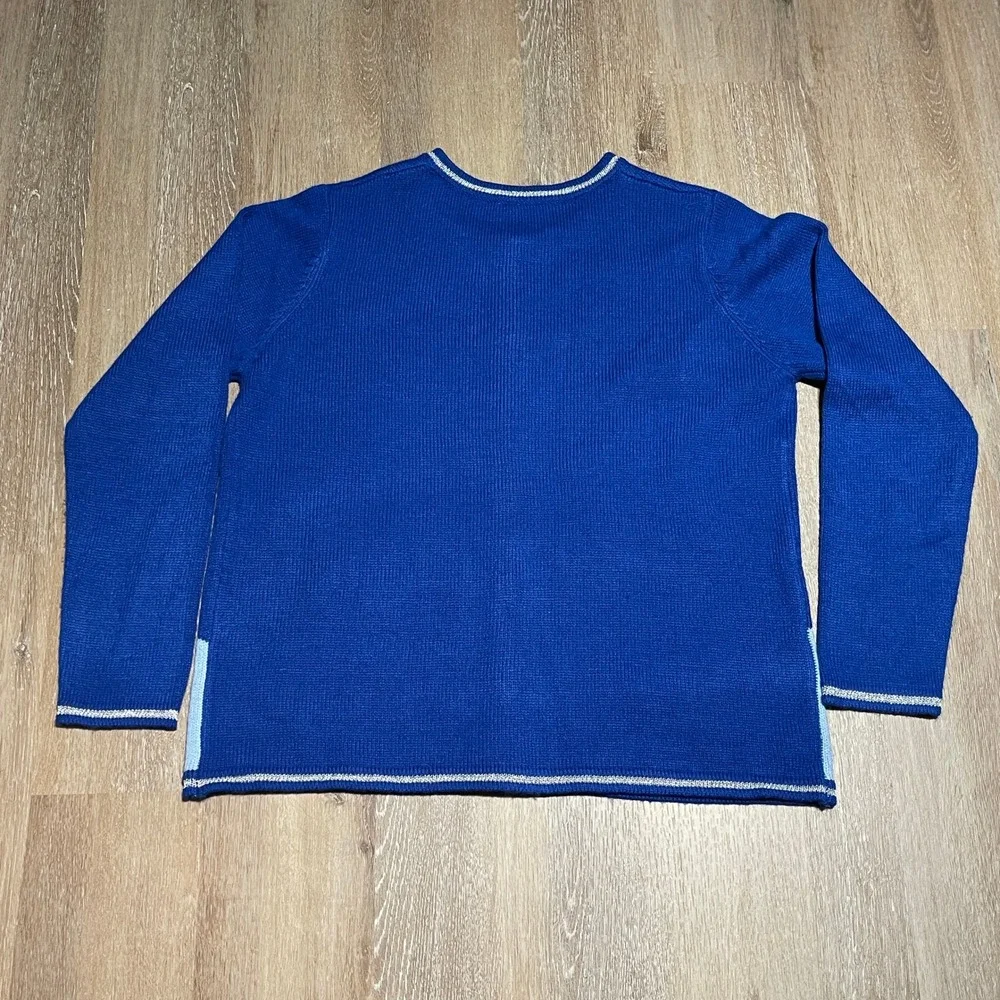 Vintage‎ Winter Scene Polar Bear Ugly Christmas Cardigan Sweater L Large EUC
